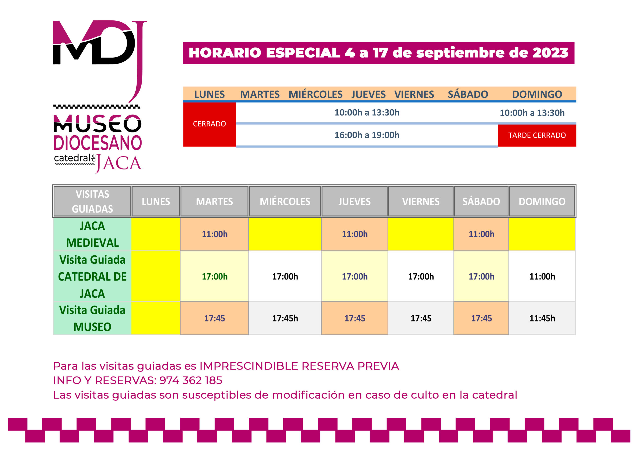 Nuevo horario del Museo Diocesano de Jaca