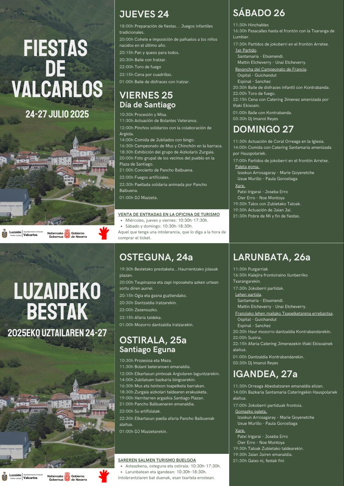 FIESTAS DE LUZAIDE-VALCARLOS del 24 al 27 de julio